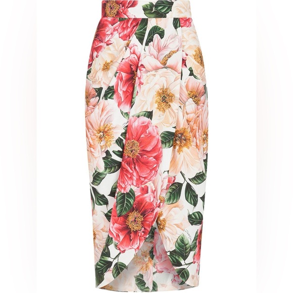 Dolce & Gabbana Camellia Print Cady Tulip Skirt - NEW WITH TAGS - Picture 3 of 16
